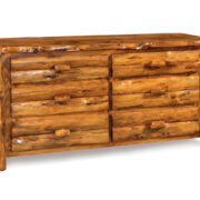 6 Drawer Dresser with Mirror - Rustic Pine - Image 2
