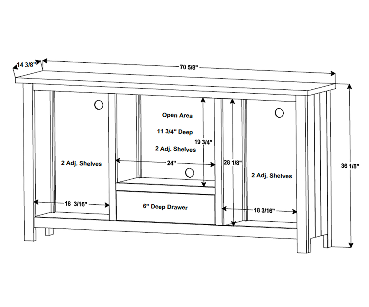 Boulder Creek Media Stand - 71"W - Image 2