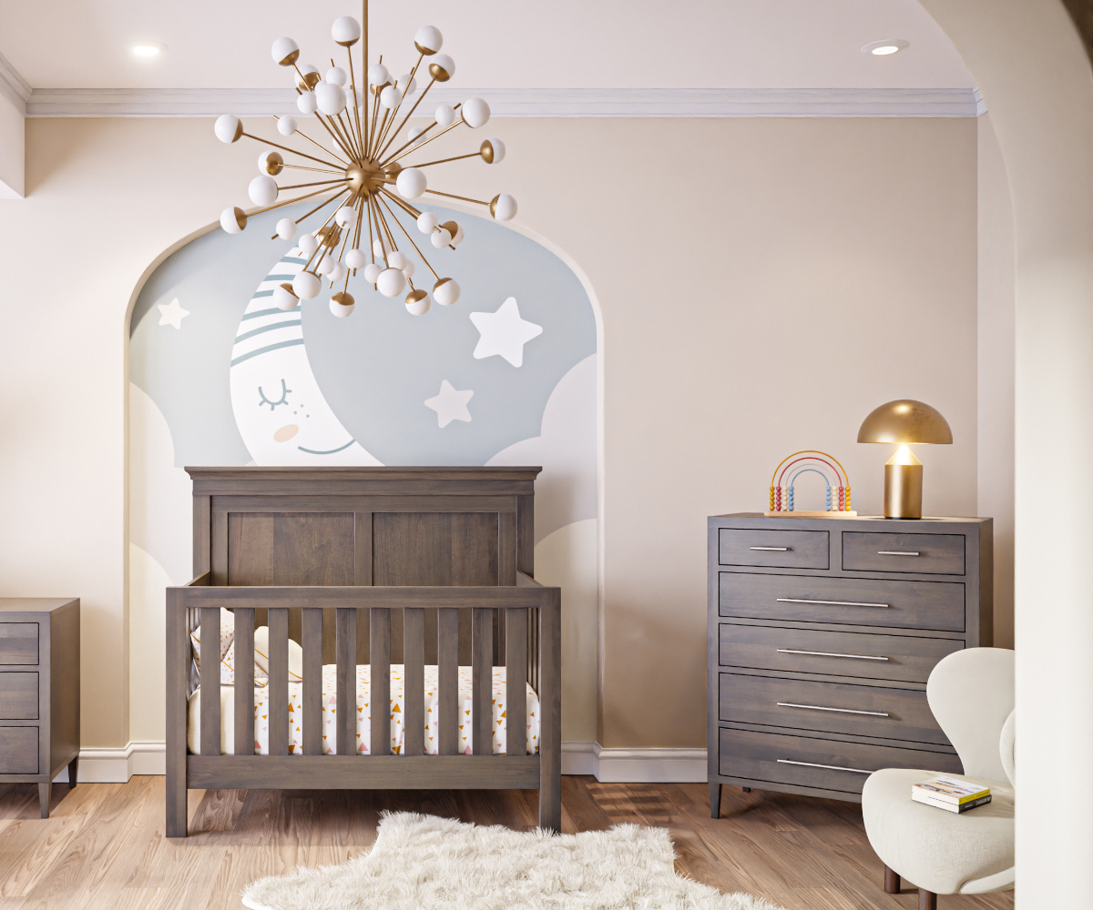 A crib in a baby's room