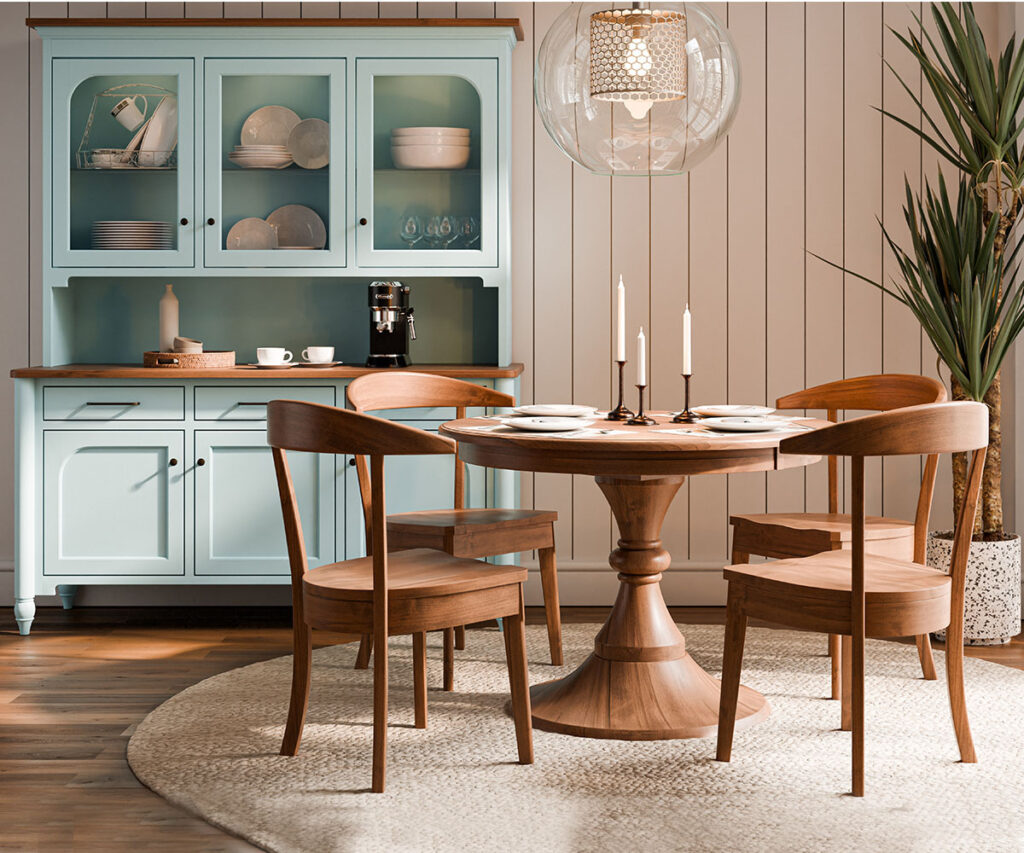 Handcrafted Amish dining furniture highlighting the time and care in its creation.