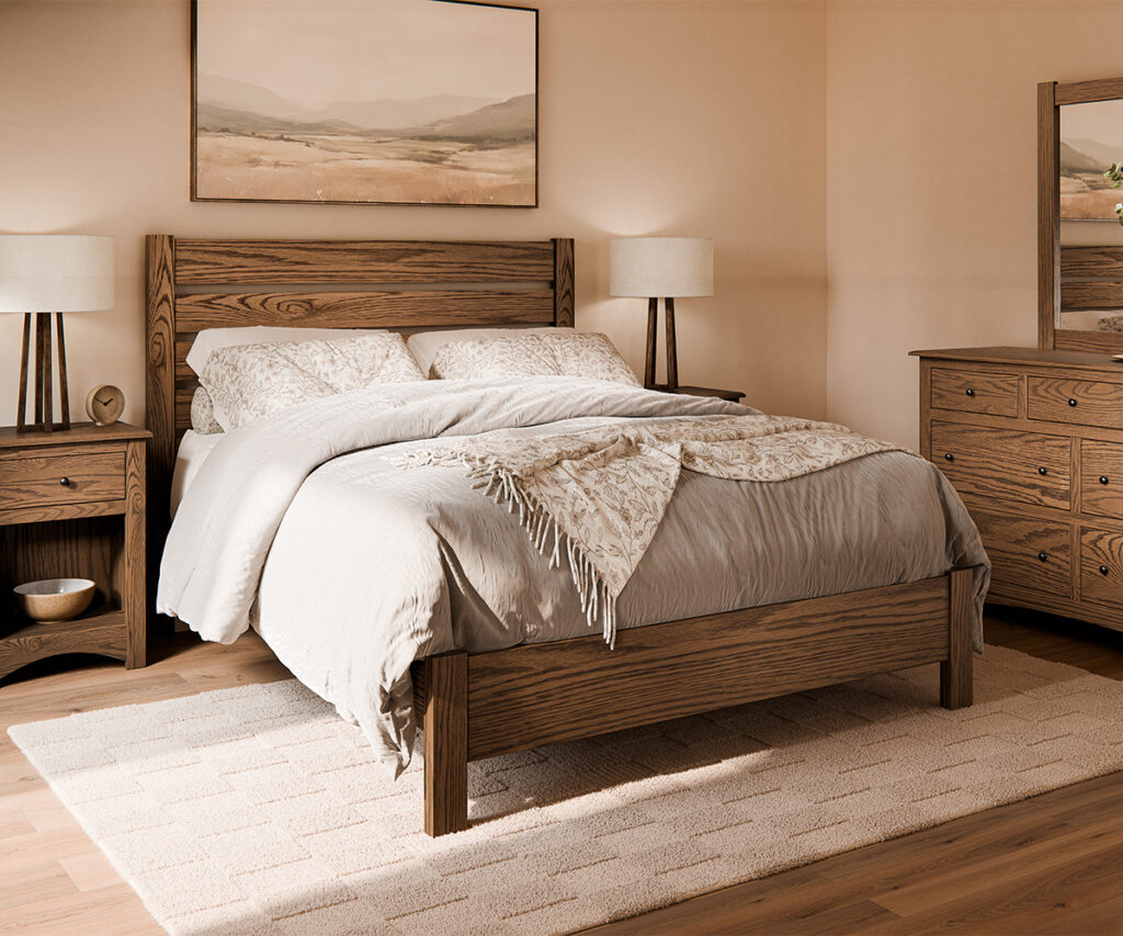 Bedroom set illustrating why Amish furniture takes time.