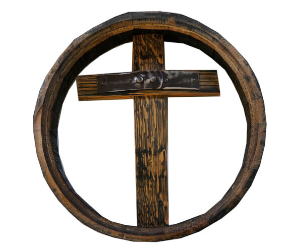 26 Gallon Barrel End With Cross