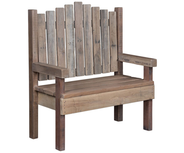 Slatted Back Arm Bench