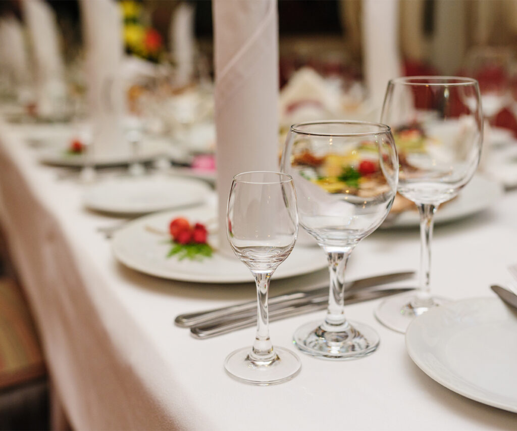 Formal place setting helps you choose the right dining table for entertaining.