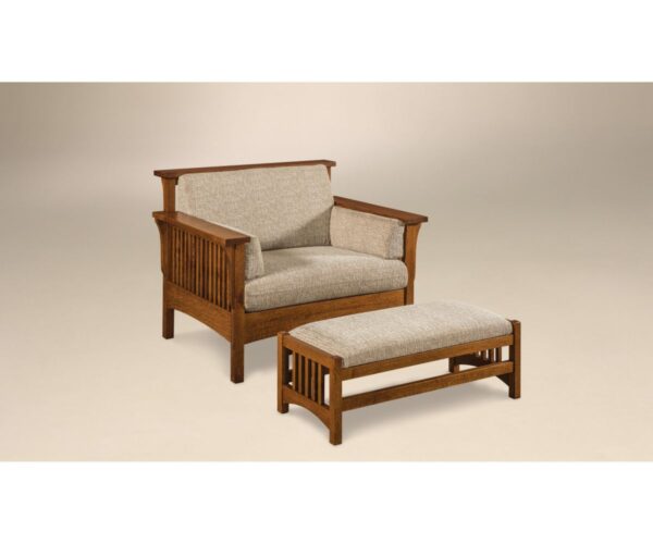 Highback Slat Chair W/ Footstool
