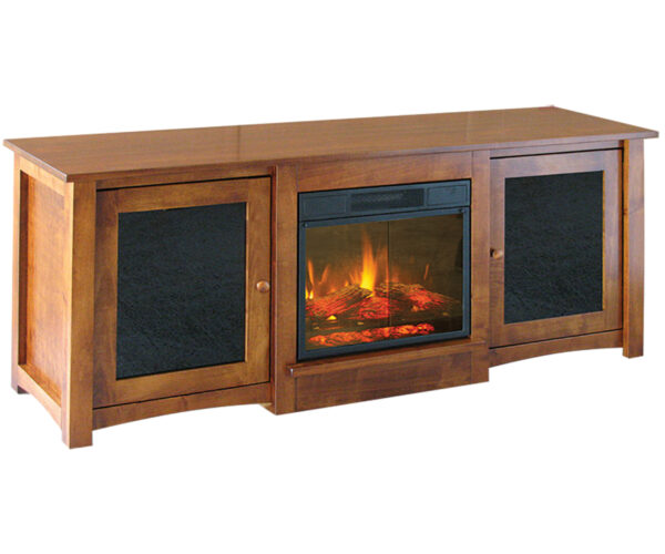 Flint Media Console with Fireplace
