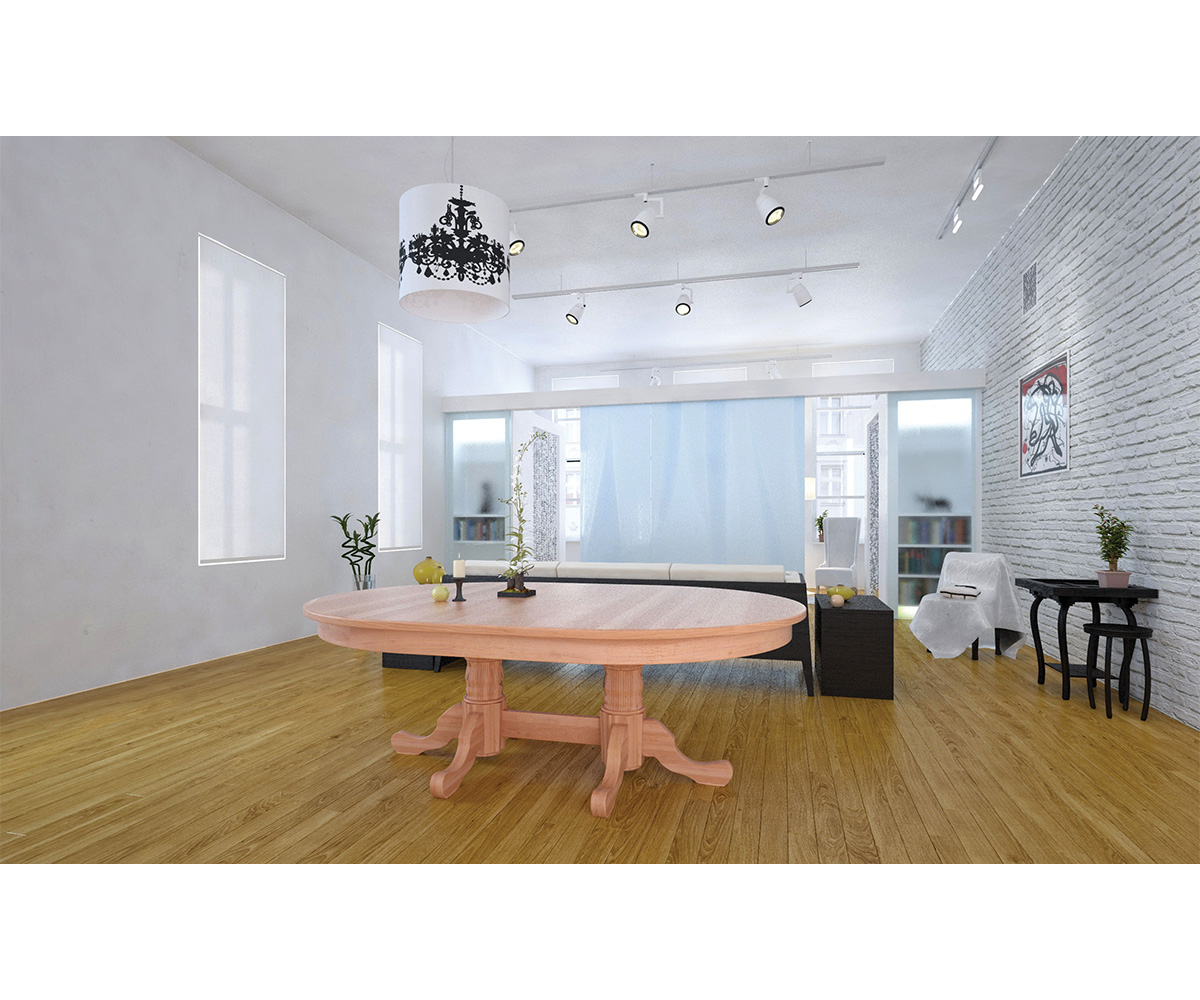 Traditional Reeded Double Pedestal Table - Image 2