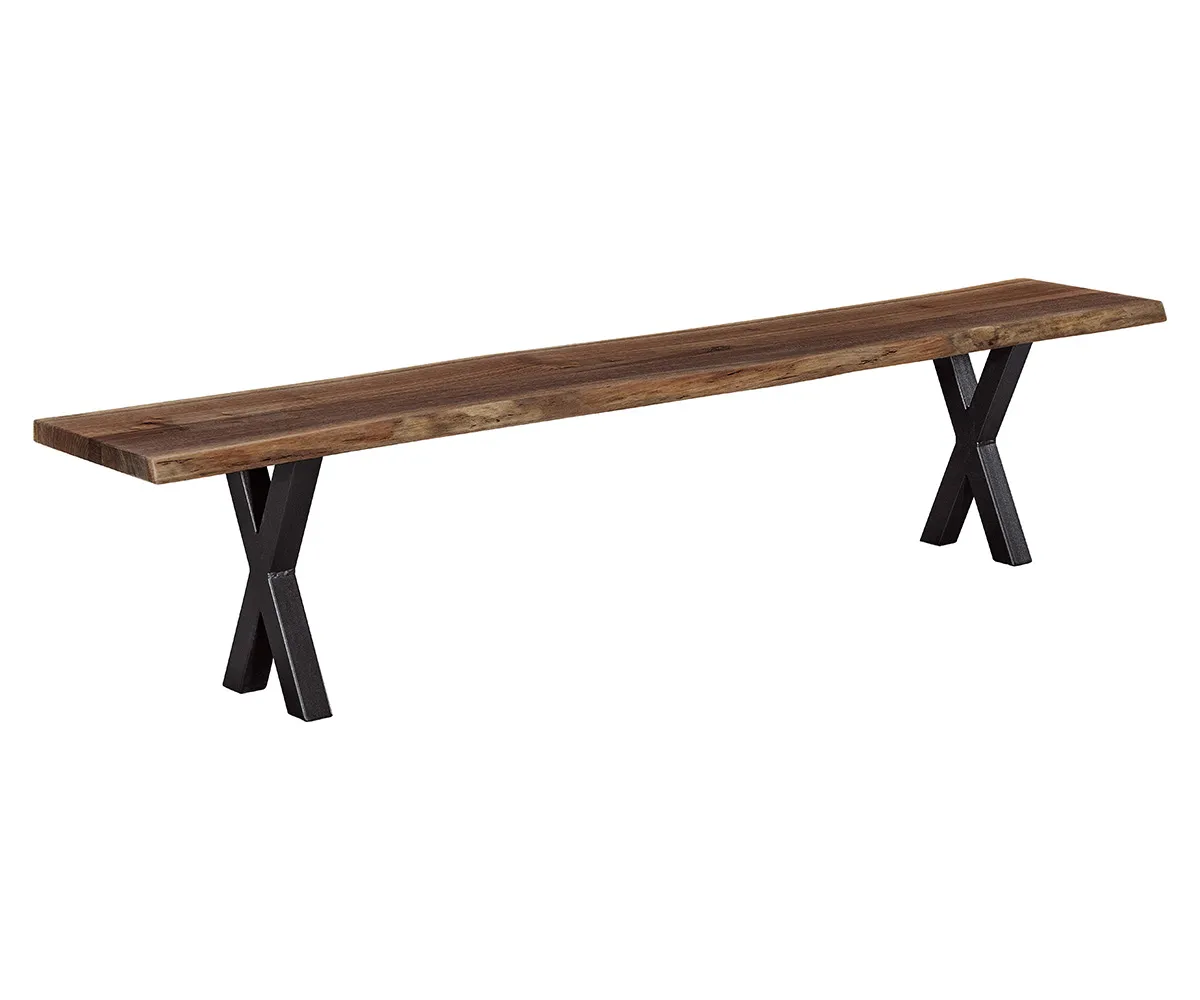 Live Edge Bench with Xavier Base