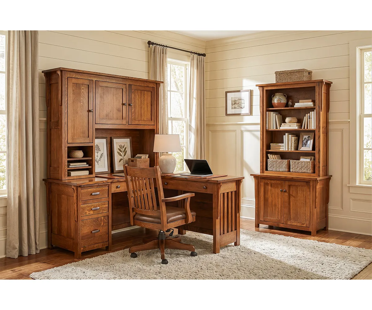Boston Corner and Return Desk with Hutch - 72"W - Image 9